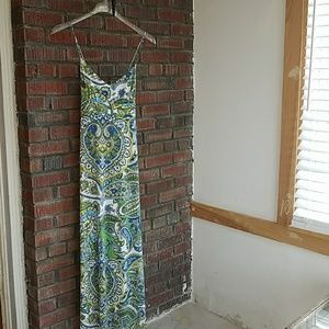 Blue Design Maxi Dress